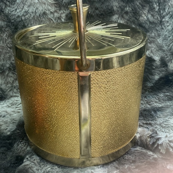 Vintage 1950s Gold Ice Bucket Starburst - Picture 14 of 16